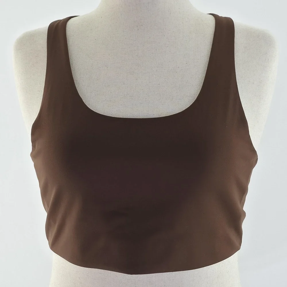 Girlfriend Collective Simone High Support Sports Bra Womens 2XL Cross Back Brown